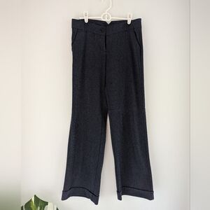 Alloy blue hounds tooth wide leg mid rise pants size 6